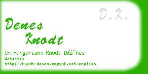 denes knodt business card